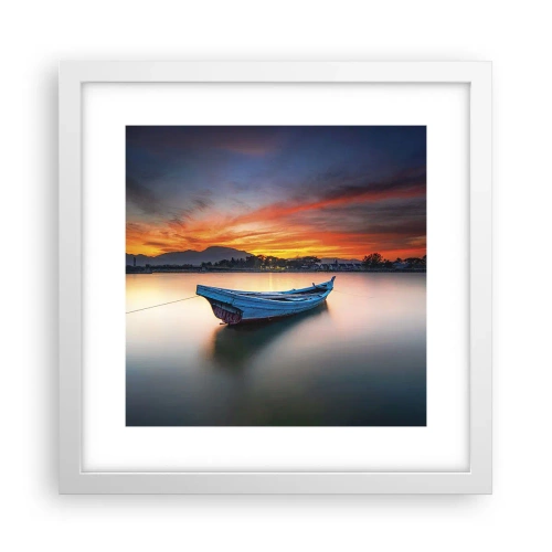 Póster en marco blanco - Se avecina una buena noche - 30x30 cm