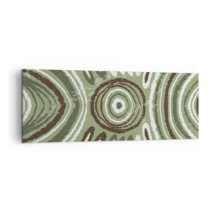 Cuadro sobre lienzo - Impresión de Imagen - Patrones abstractos en tonos verdes y marrones. - 140x50cm - Explosión de emociones - Decoración de pared moderna para salón y dormitorio ARTTOR