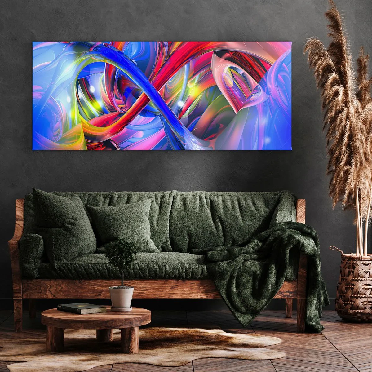 Cuadro sobre lienzo - Impresión de Imagen - Una danza de colores - 100x40 cm