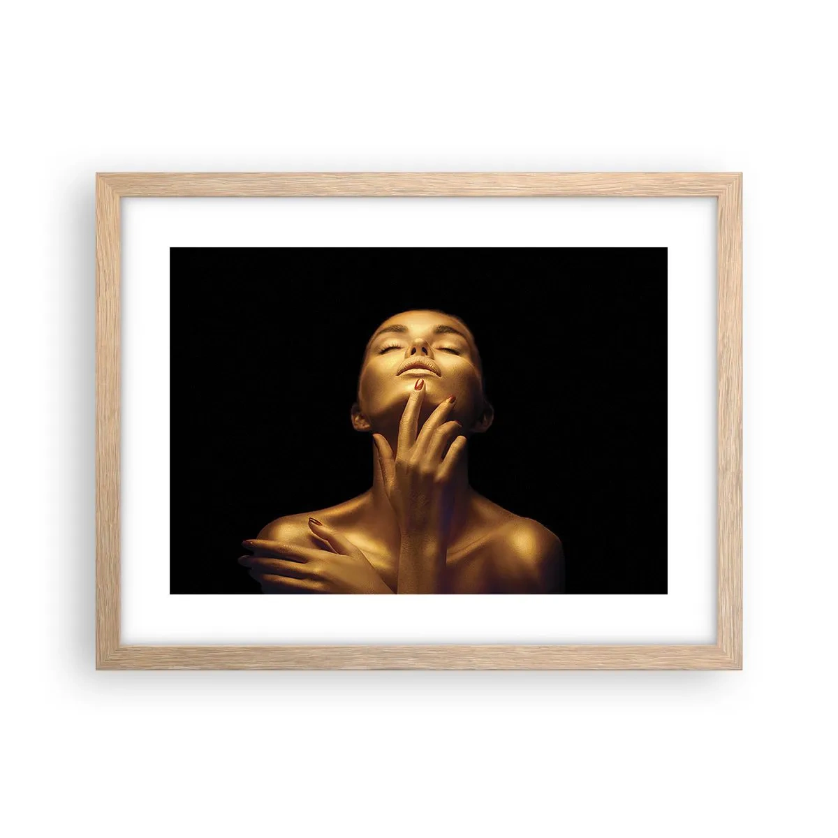 Póster en marco roble claro - Como seda dorada - 40x30 cm