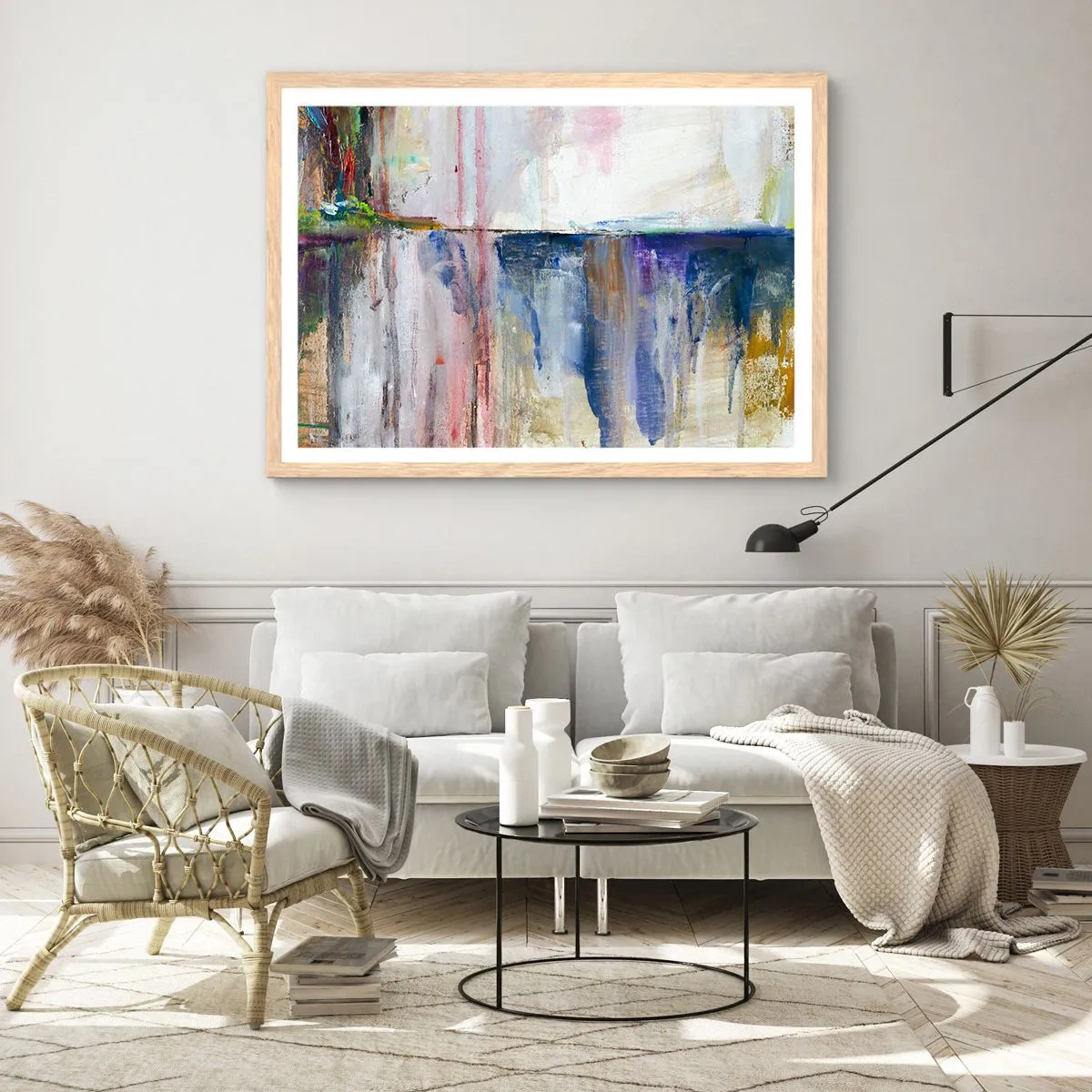 Póster en marco roble claro - Impresiones y asociaciones de colores - 40x30 cm