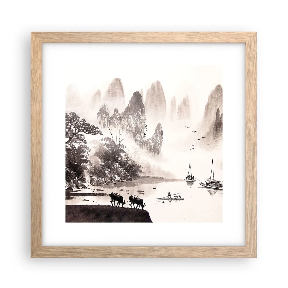 Póster en marco roble claro - La exótica vida cotidiana de Oriente - 30x30 cm