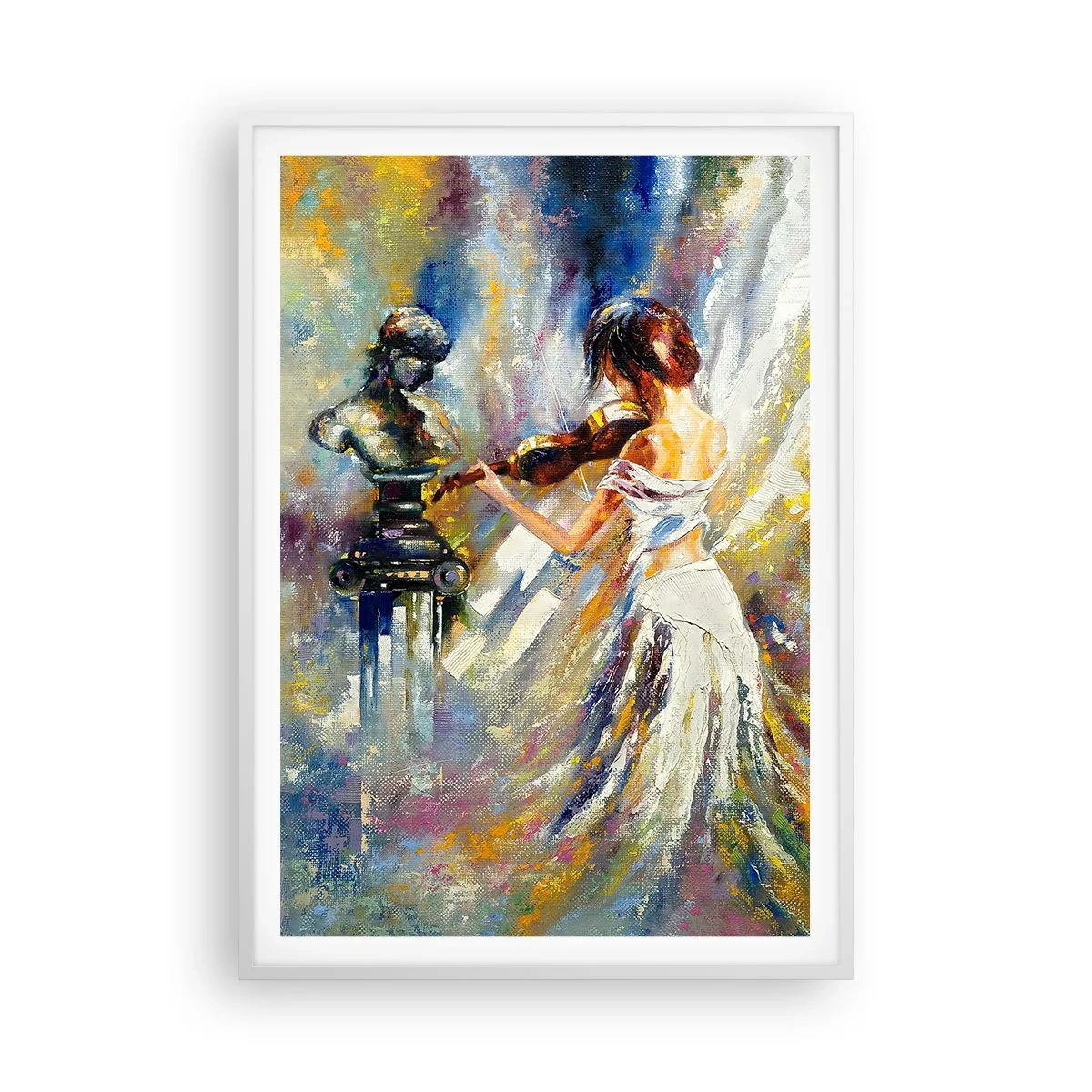 Póster en marco blanco - Revivir con sentimiento - 70x100 cm