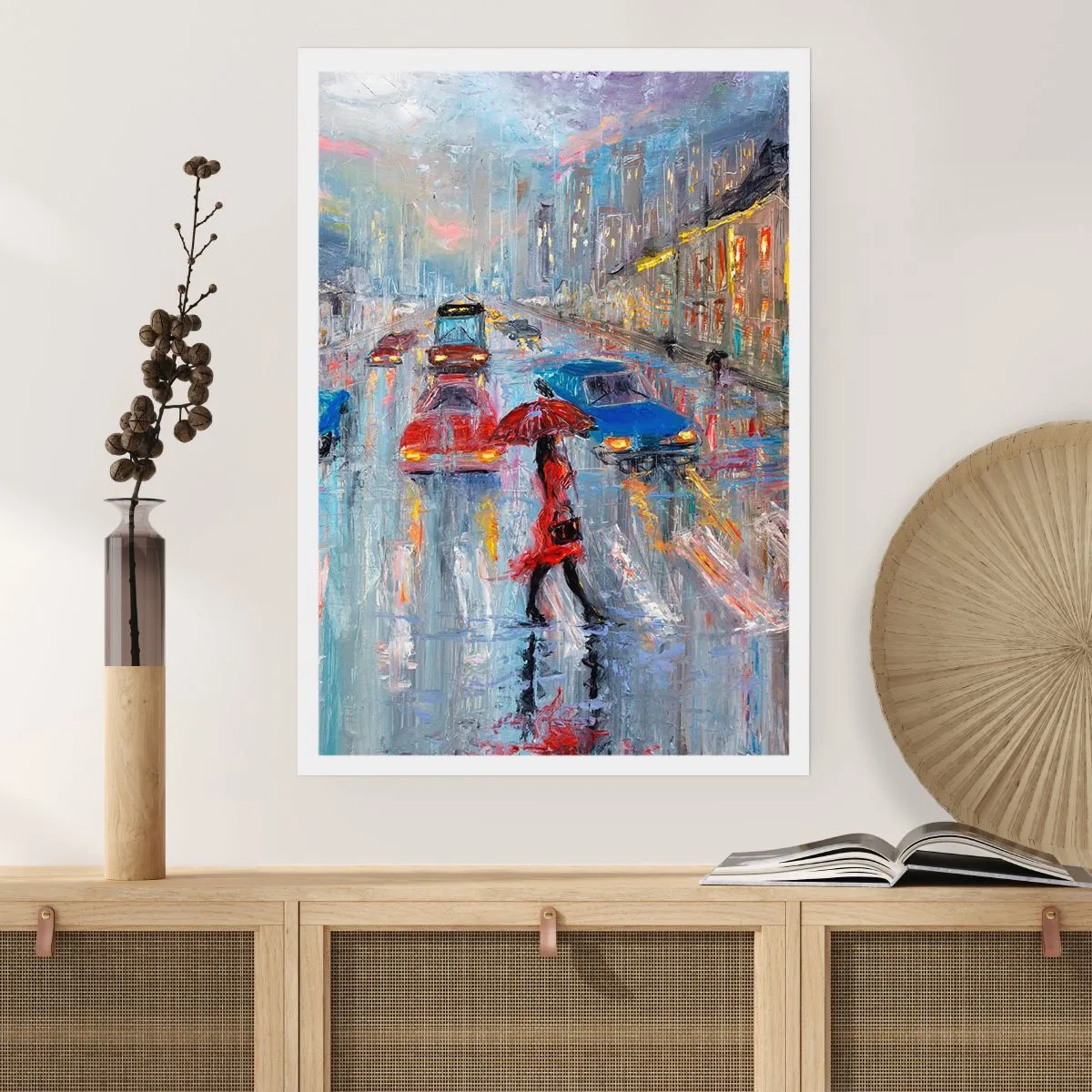 Póster - Una tarde de lluvia en la ciudad - 40x50 cm