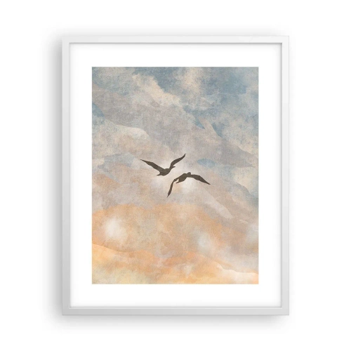 Póster en marco blanco - Danza del cielo - 40x50 cm
