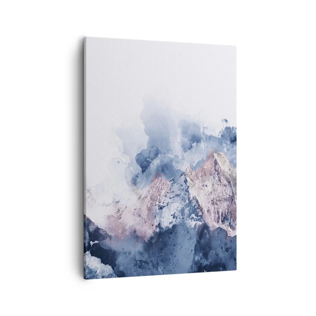 Cuadro sobre lienzo - Impresión de Imagen - Montañas de acuarela en tonos pastel sobre un fondo blanco. - 50x70cm - El techo del mundo - Decoración de pared moderna para salón y dormitorio ARTTOR