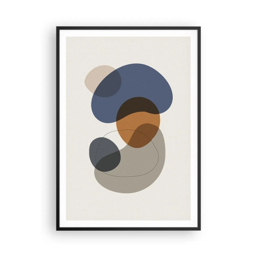 Póster en marco negro - Gotas de color - 70x100 cm