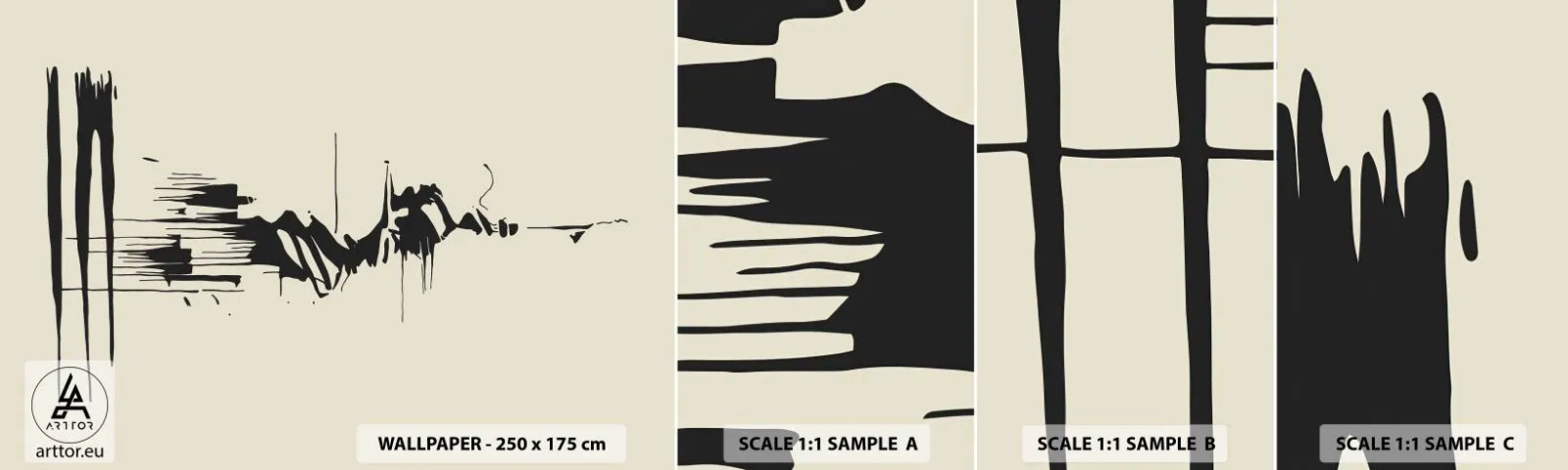 Muestra De Fotomural Standard Eco - Abstracción apresurada - Abstracción, Minimalismo, Pedazo - 100x30 cm