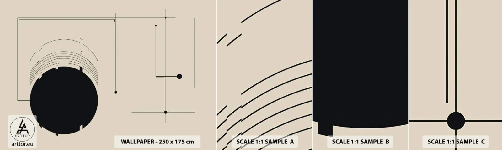 Muestra De Fotomural Standard Eco - Composición elástica y dinámica - Geométrico, Minimalismo, Estético - 100x30 cm