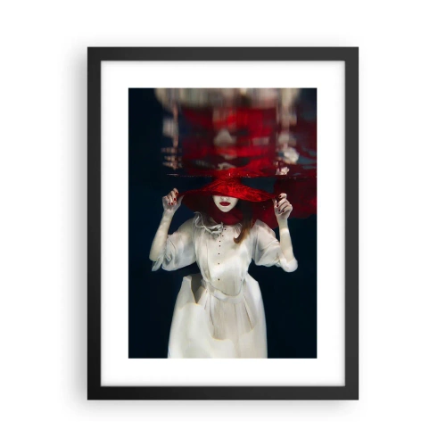 Póster en marco negro - Blanco y rojo - 30x40 cm