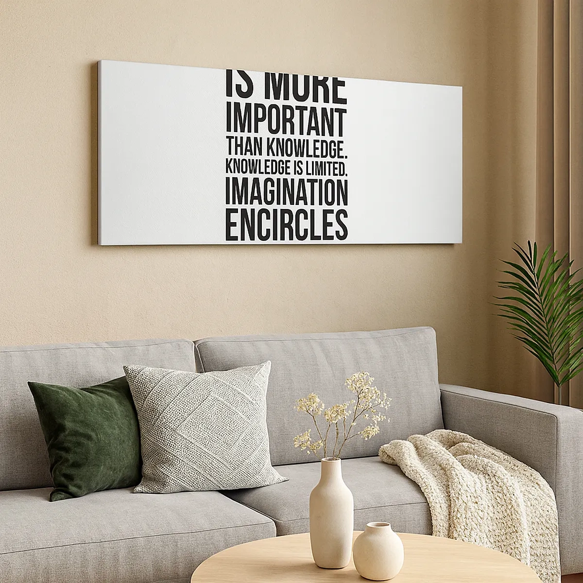 Cuadro sobre lienzo - Impresión de Imagen - Einstein, sobre el poder de la imaginación - 30x30 cm