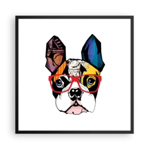 Póster en marco negro - El intelectual - 60x60 cm