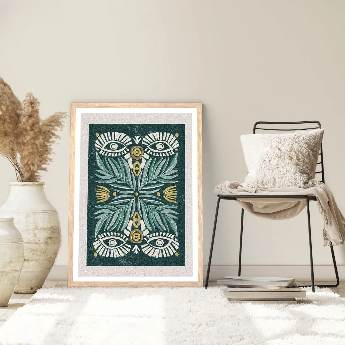 Póster en marco roble claro - Como un recorte folclórico - 50x70 cm