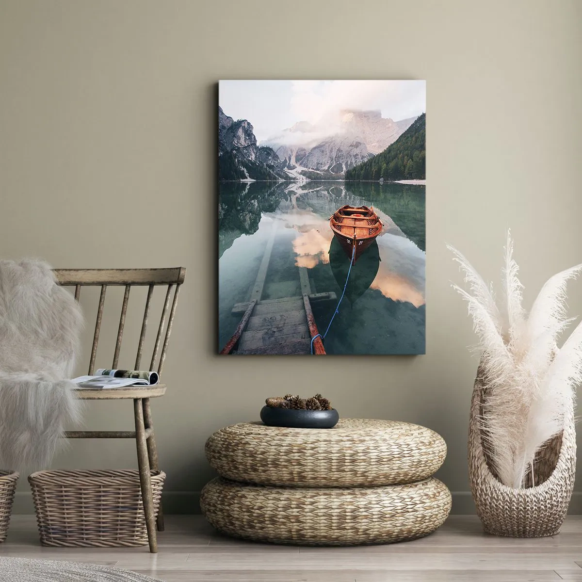 Cuadro sobre lienzo - Impresión de Imagen - El tranquilo sueño de las montañas - 70x100 cm