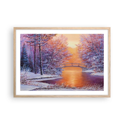 Póster en marco roble claro - Reunámonos aquí - 70x50 cm