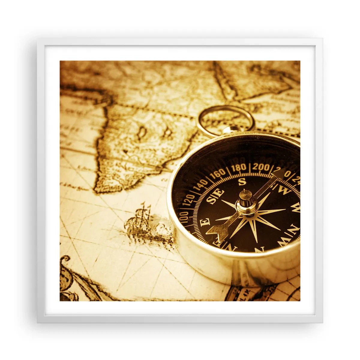 Póster en marco blanco - ¿Este u Oeste? - 60x60 cm