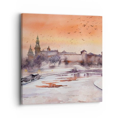 Cuadro sobre lienzo - Impresión de Imagen - Atardecer real - 40x40 cm