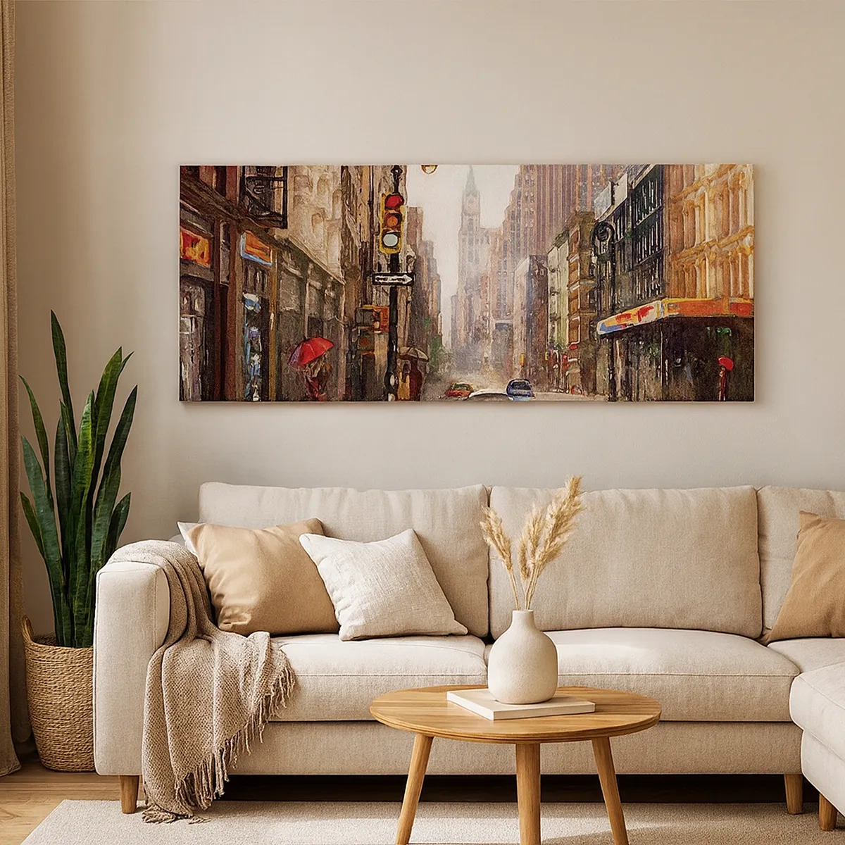 Cuadro sobre lienzo - Impresión de Imagen - Nueva York - también colorida bajo la lluvia - 30x30 cm