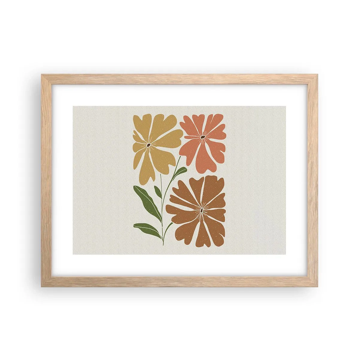 Póster en marco roble claro - Naturaleza y geometría - 40x30 cm