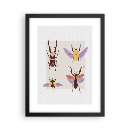 Póster en marco negro - El mundo de los insectos - 30x40 cm