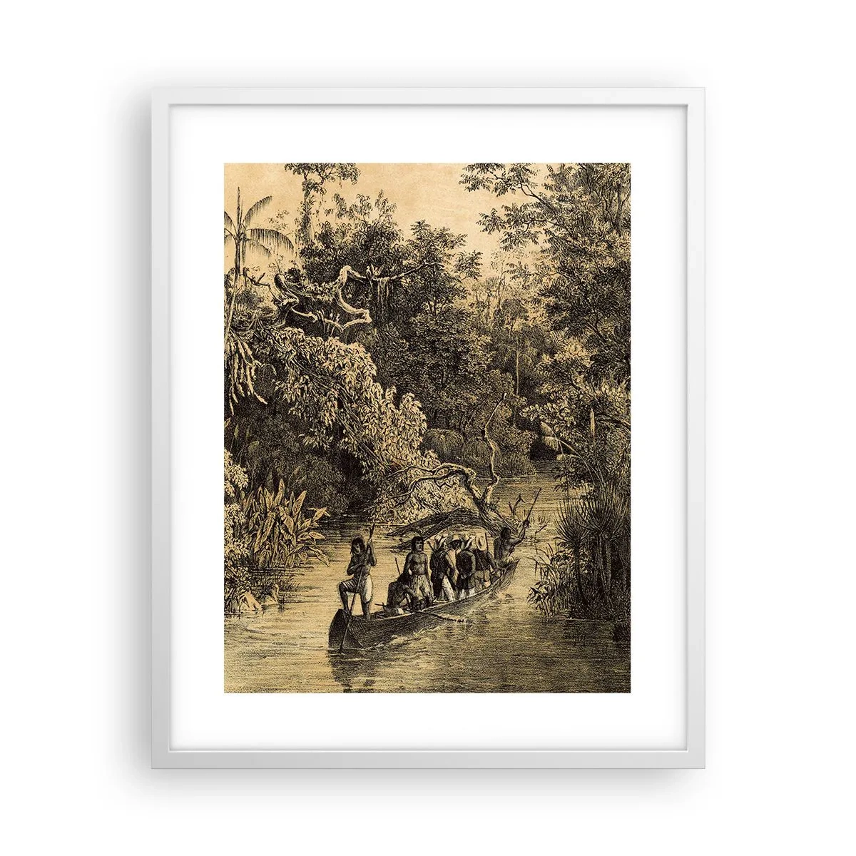 Póster en marco blanco - Expedición a la fuente - 40x50 cm