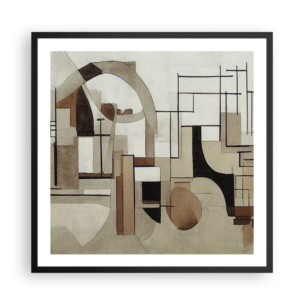 Póster en marco negro - Paisaje urbano 2.0 - 60x60 cm