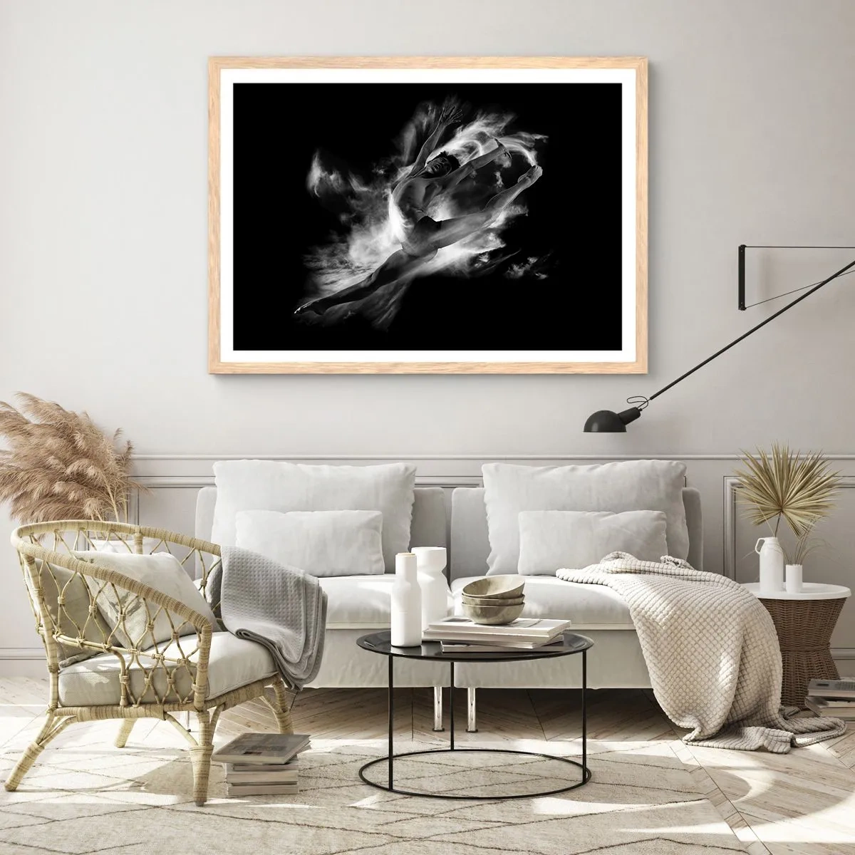 Póster en marco roble claro - El arte del vuelo - 50x40 cm