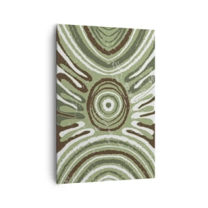Cuadro sobre lienzo - Impresión de Imagen - Patrones abstractos en tonos verdes y marrones. - 70x100cm - Explosión de emociones - Decoración de pared moderna para salón y dormitorio ARTTOR