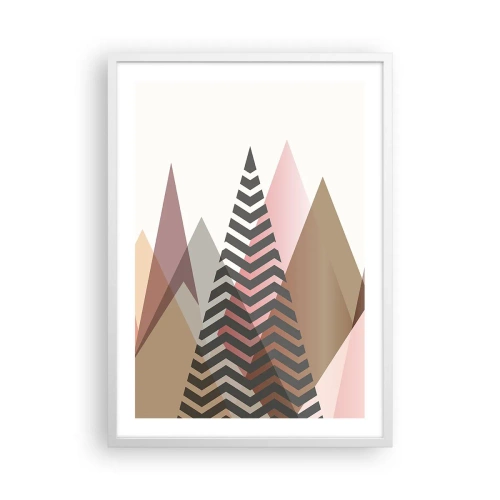 Póster en marco blanco - Una visión piramidal - 50x70 cm