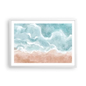 Póster en marco blanco - Abstracción de nubes - 70x50 cm