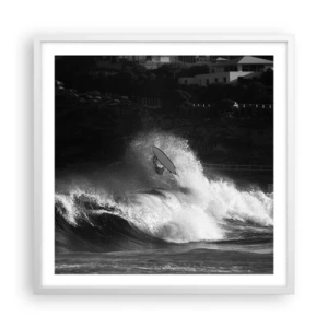 Póster en marco blanco - Desafío aceptado - 60x60 cm