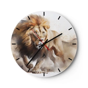 Reloj de pared - Reloj de vidrio - El rey ha partido - 40x40 cm