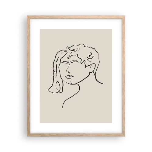 Póster en marco roble claro - Y se convirtieron en uno - 40x50 cm