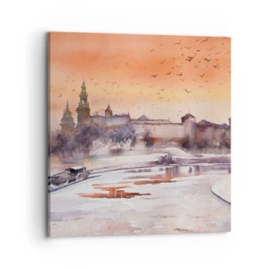 Cuadro sobre lienzo - Impresión de Imagen - Atardecer real - 70x70 cm