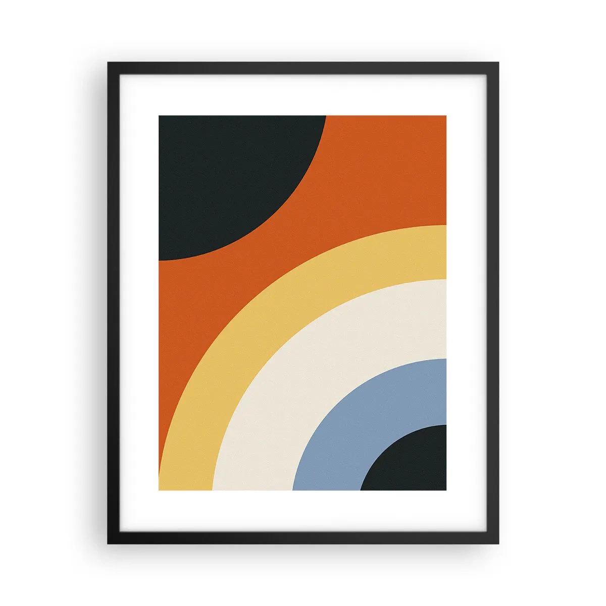 Póster en marco negro - Círculo sobre círculo - 40x50 cm