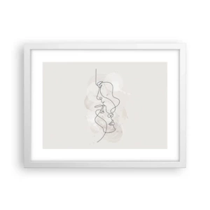 Póster en marco blanco - En un abrazo - 40x30 cm