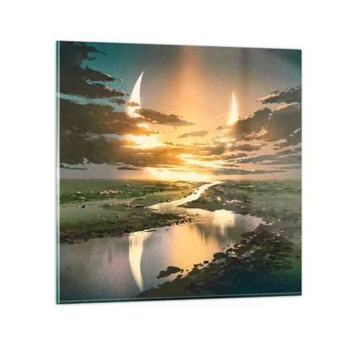 Cuadro sobre vidrio - Impresiones sobre Vidrio - En algún lugar de una galaxia muy, muy lejana - 60x60 cm