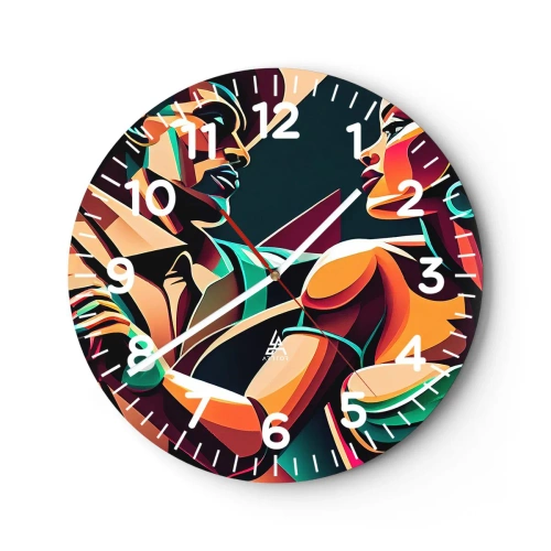Reloj de pared - Reloj de vidrio - Al ritmo del corazón - 40x40 cm