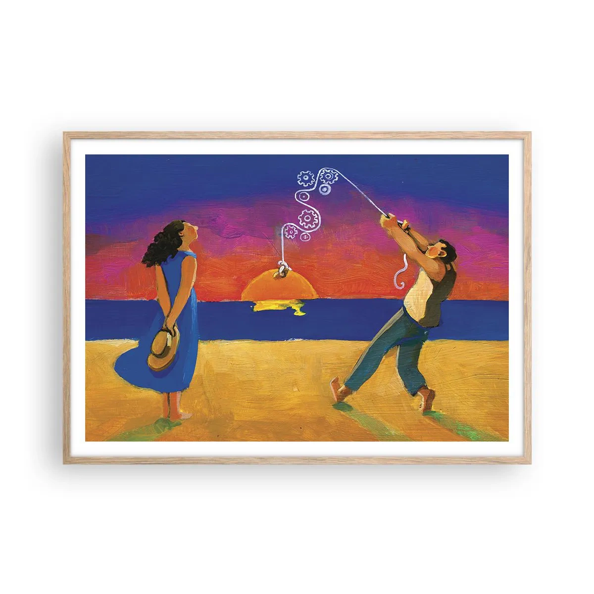 Póster en marco roble claro - Mucho más que una estrella del cielo - 100x70 cm