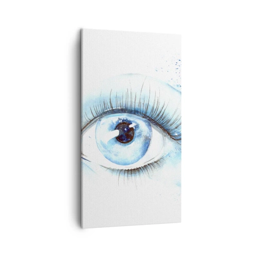 Cuadro sobre lienzo - Impresión de Imagen - Sumérgete en el azul de tu mirada - 45x80 cm