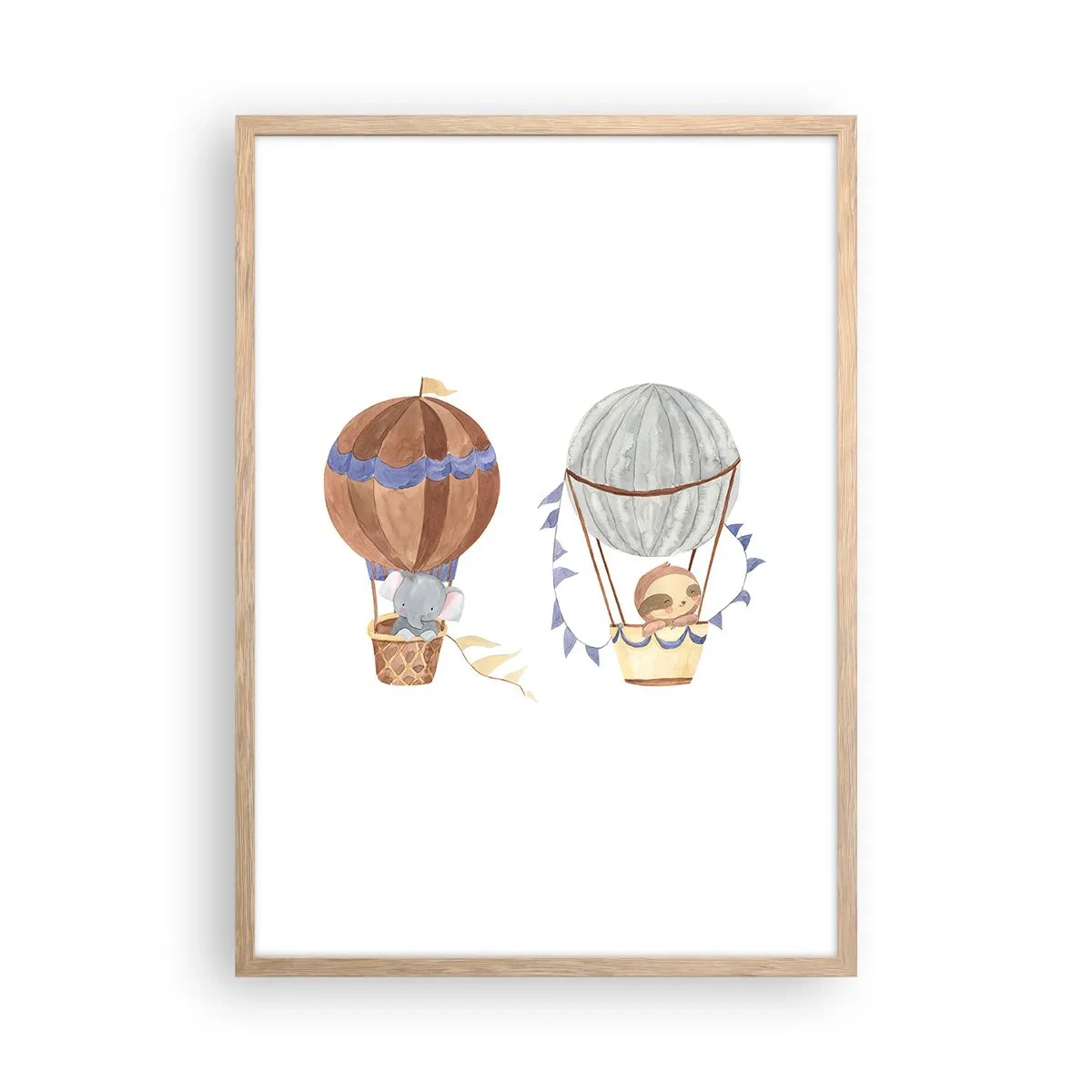 Póster en marco roble claro - Amigos de viaje - 50x70 cm