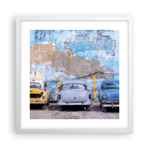 Póster en marco blanco - Reunión de veteranos - 40x40 cm