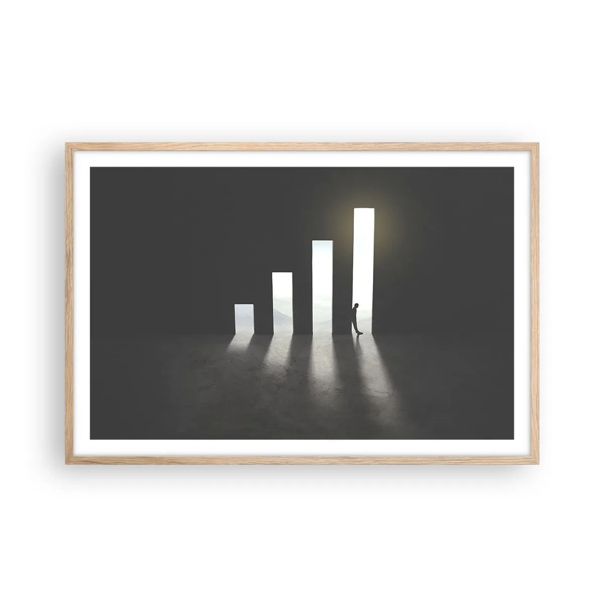 Póster en marco roble claro - El camino del éxito - 91x61 cm