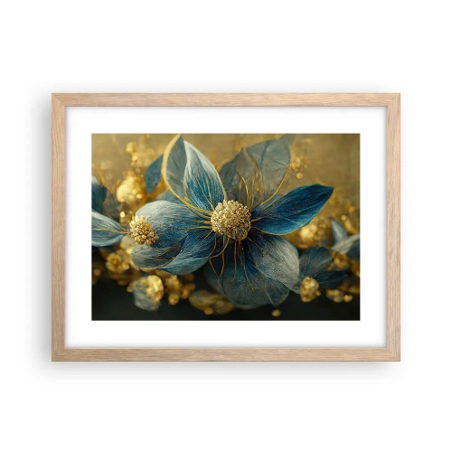 Póster en marco roble claro - Flor de oro - 40x30 cm