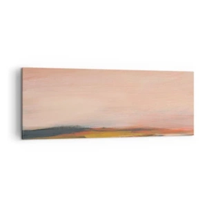 Cuadro sobre lienzo - Impresión de Imagen - Un paisaje en tonos rosa y dorado. - 140x50cm - En tono rosa - Decoración de pared moderna para salón y dormitorio ARTTOR