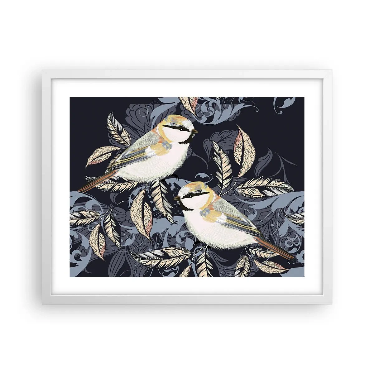 Póster en marco blanco - En la copa del árbol - 50x40 cm