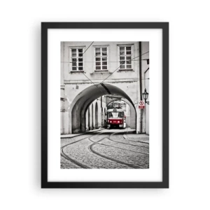 Póster en marco negro - A través del laberinto urbano - 30x40 cm