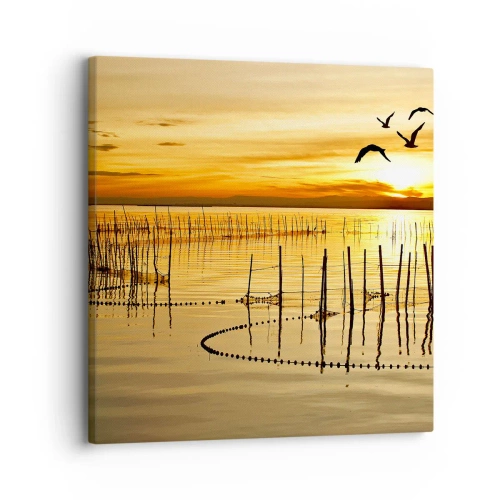 Cuadro sobre lienzo - Impresión de Imagen - Horizonte naranja - 30x30 cm