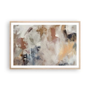 Póster en marco roble claro - Abstracción brumosa - 91x61 cm