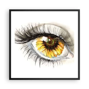 Póster en marco negro - Un aspecto tan caluroso como el verano - 60x60 cm